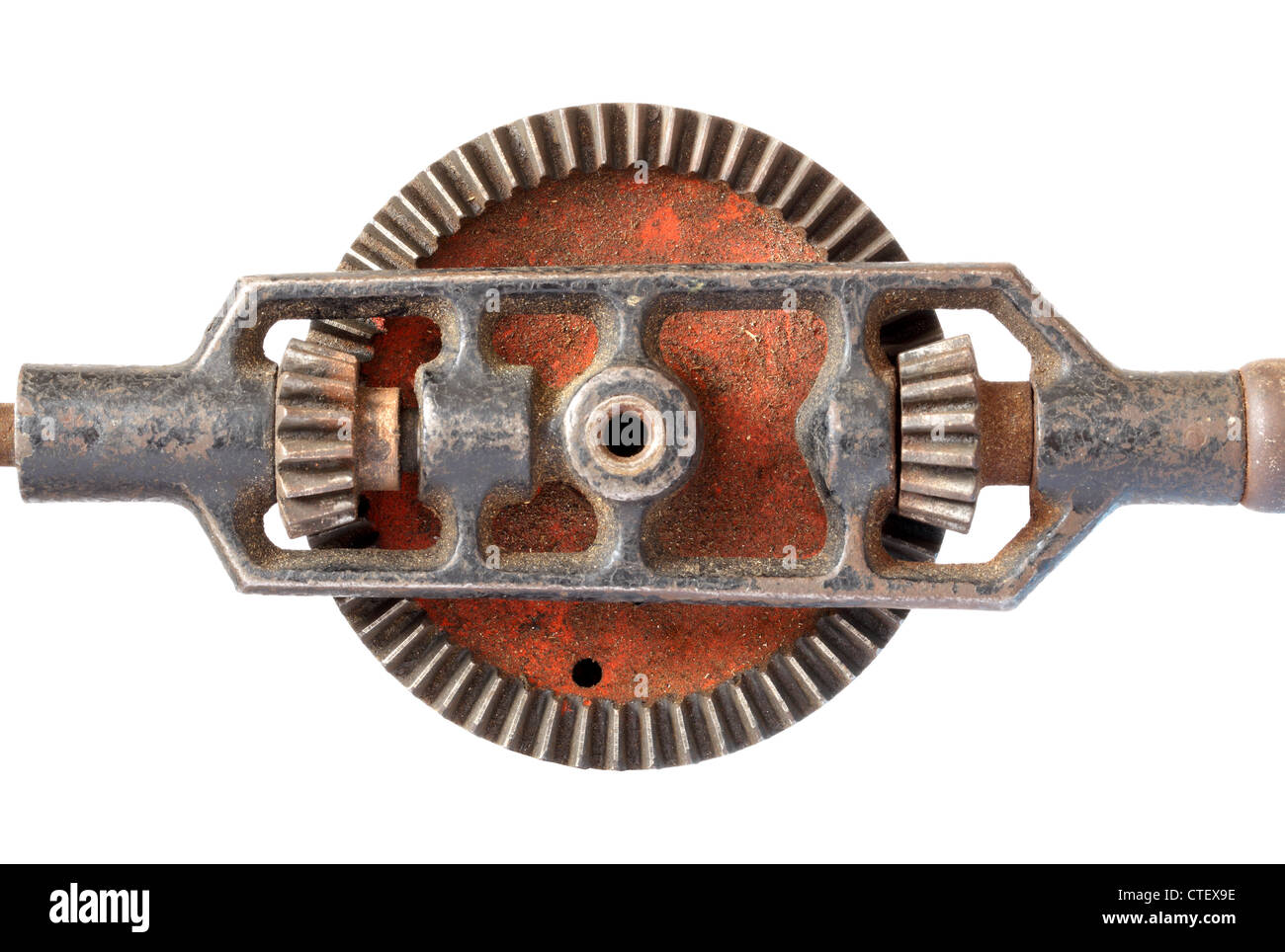 cogs/gearing of an old rusty hand drill 