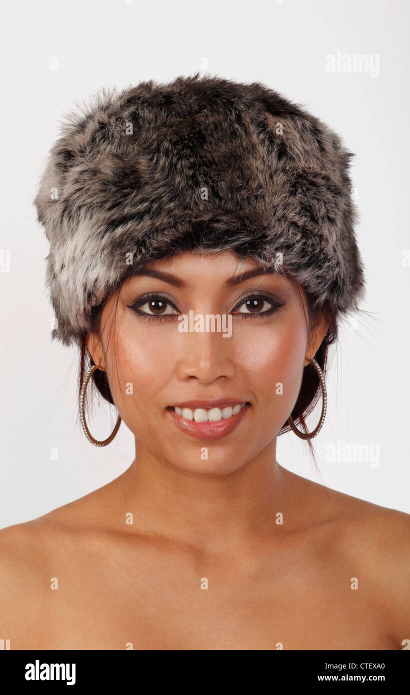 Fur hat model hi-res stock photography 