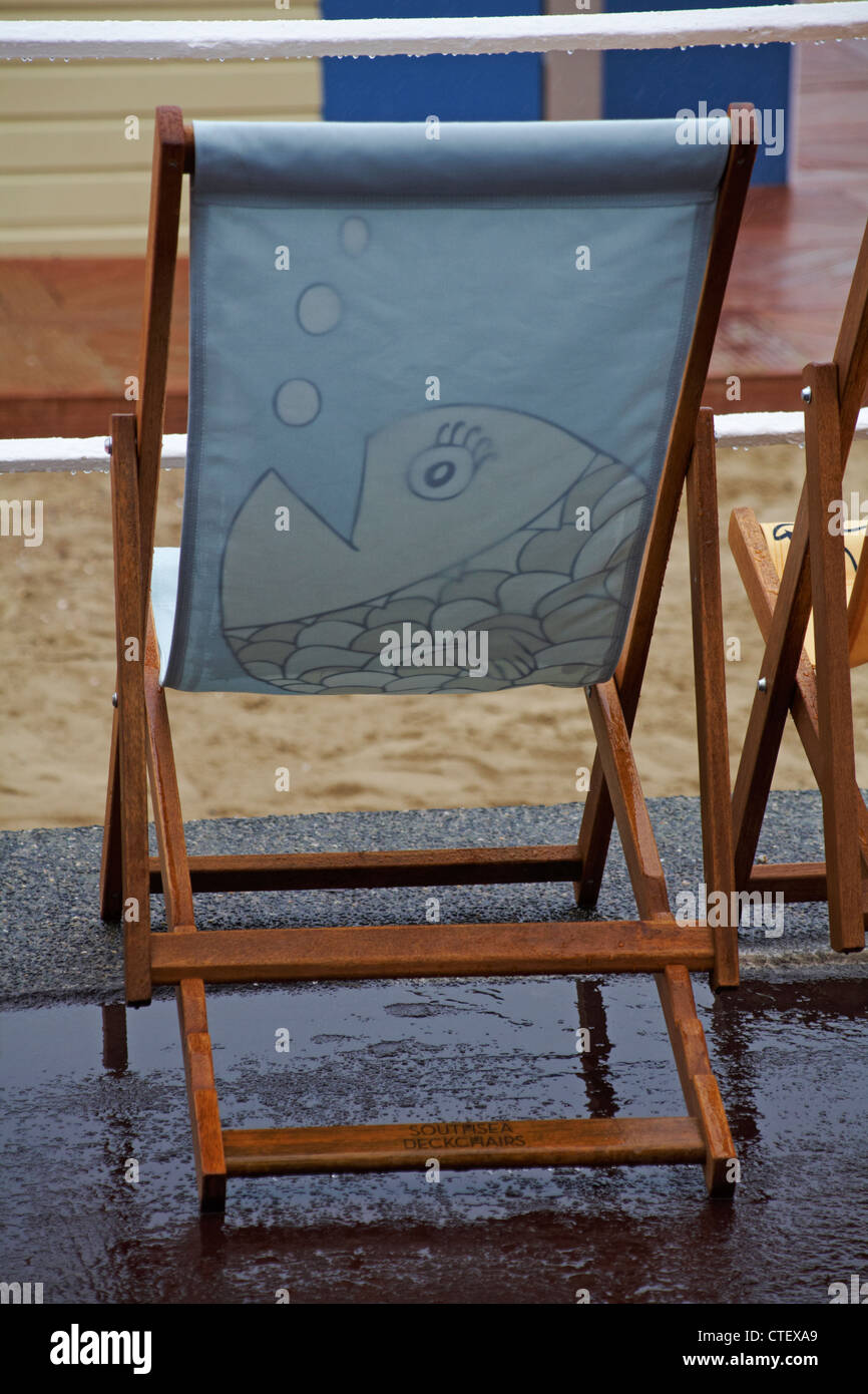 Weymouth Esplanade is decorated with 500 deckchairs, deck chairs