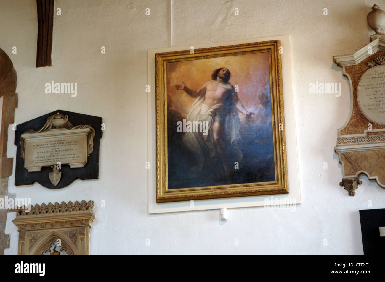 'The Ascension', by renowned artist John Constable RA, hanging in St Mary's Church, Dedham, Essex, UK Stock Photo