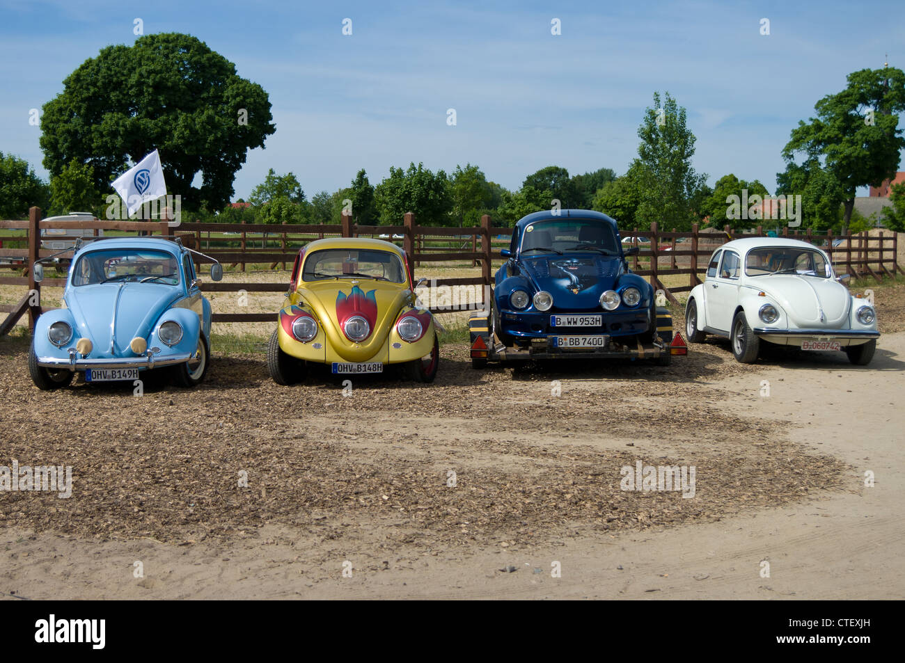 PAAREN IM GLIEN, GERMANY - MAY 26: Cars Volkswagen Beetle, 'The oldtimer show' in MAFZ, May 26, 2012 in Paaren im Glien, Germany Stock Photo