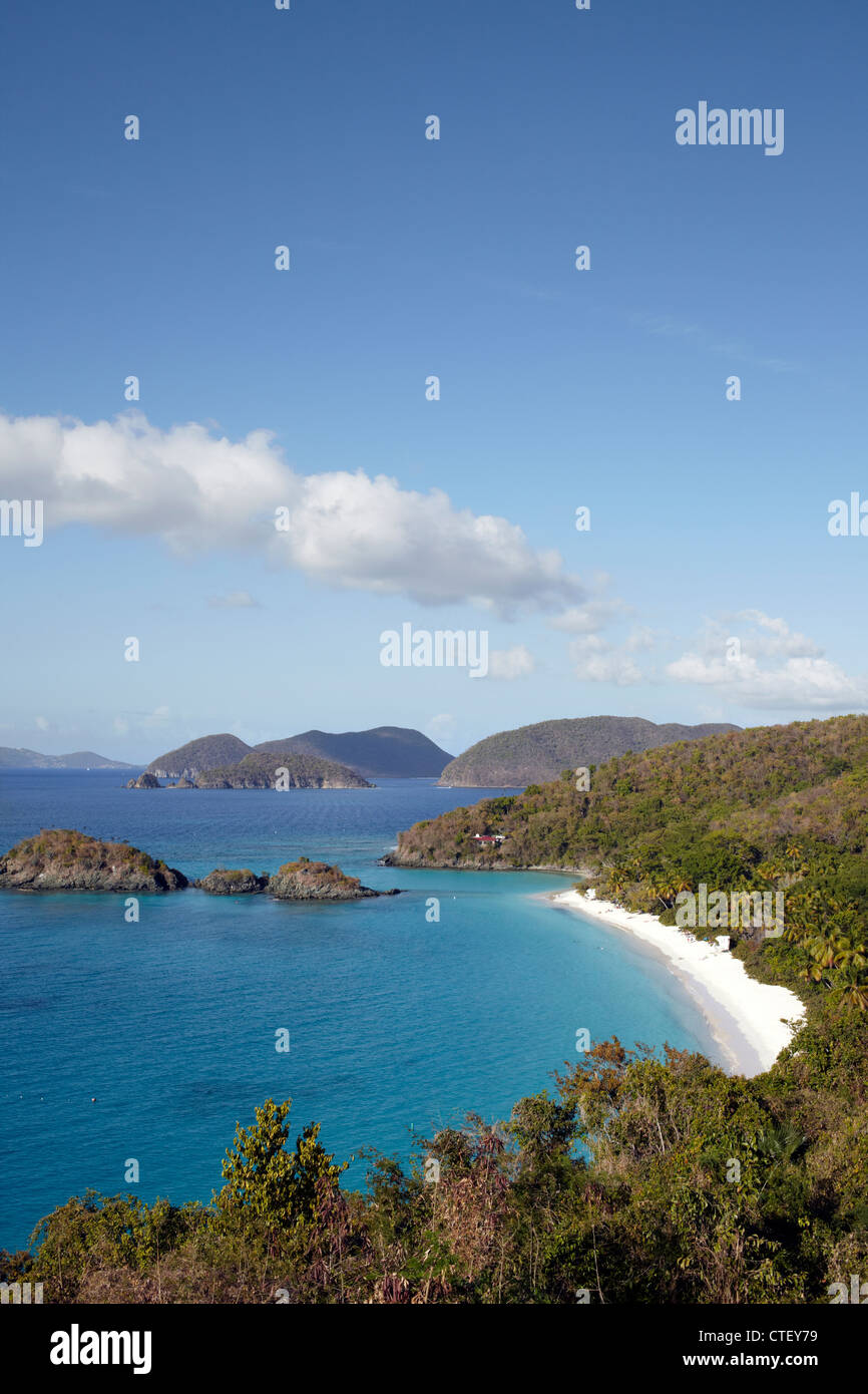 United States Virgin Islands, St. John, Landscape with sea bay Stock ...