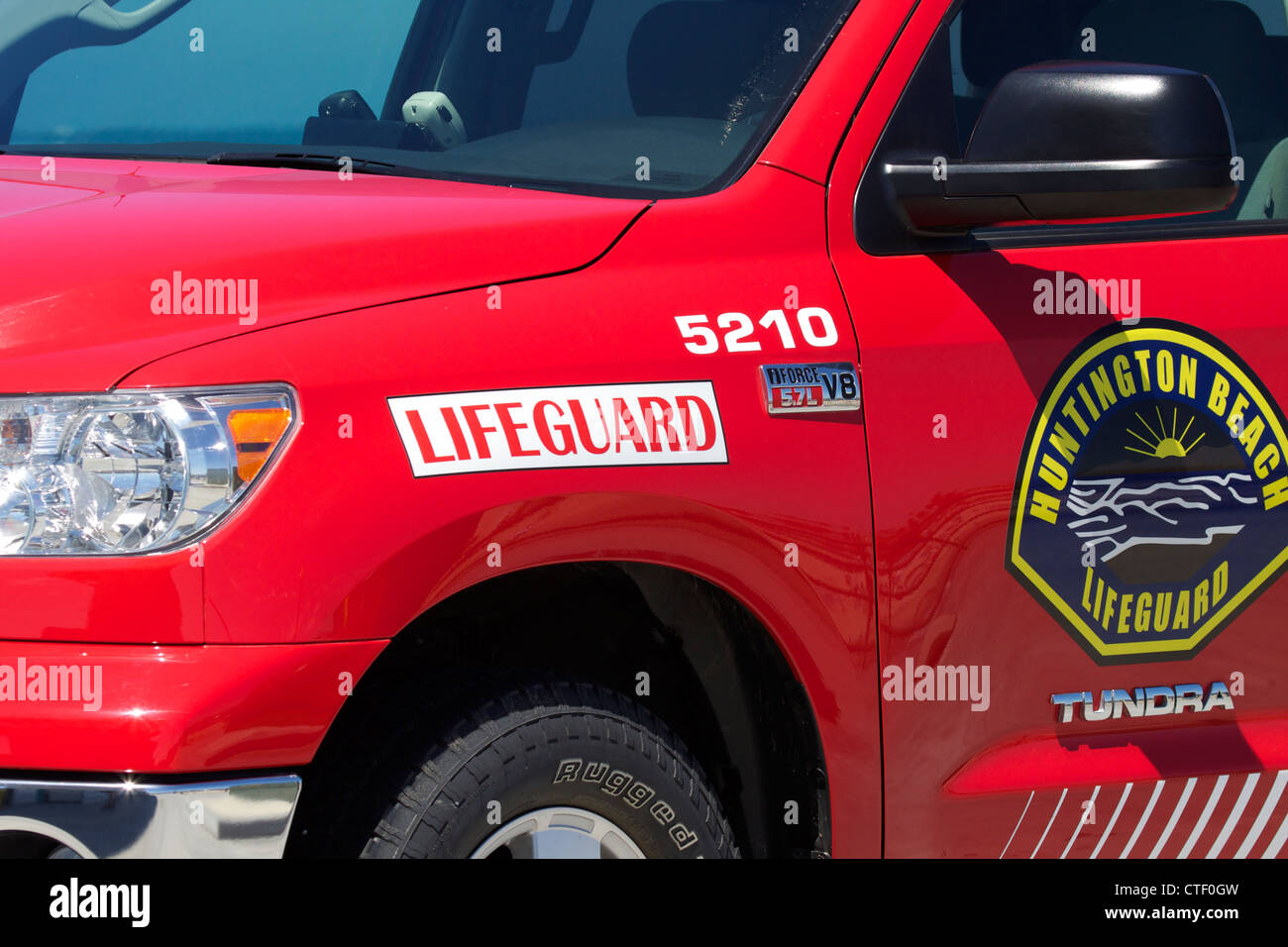 Huntington Beach lifeguards truck parked on the Huntington Beach Pier