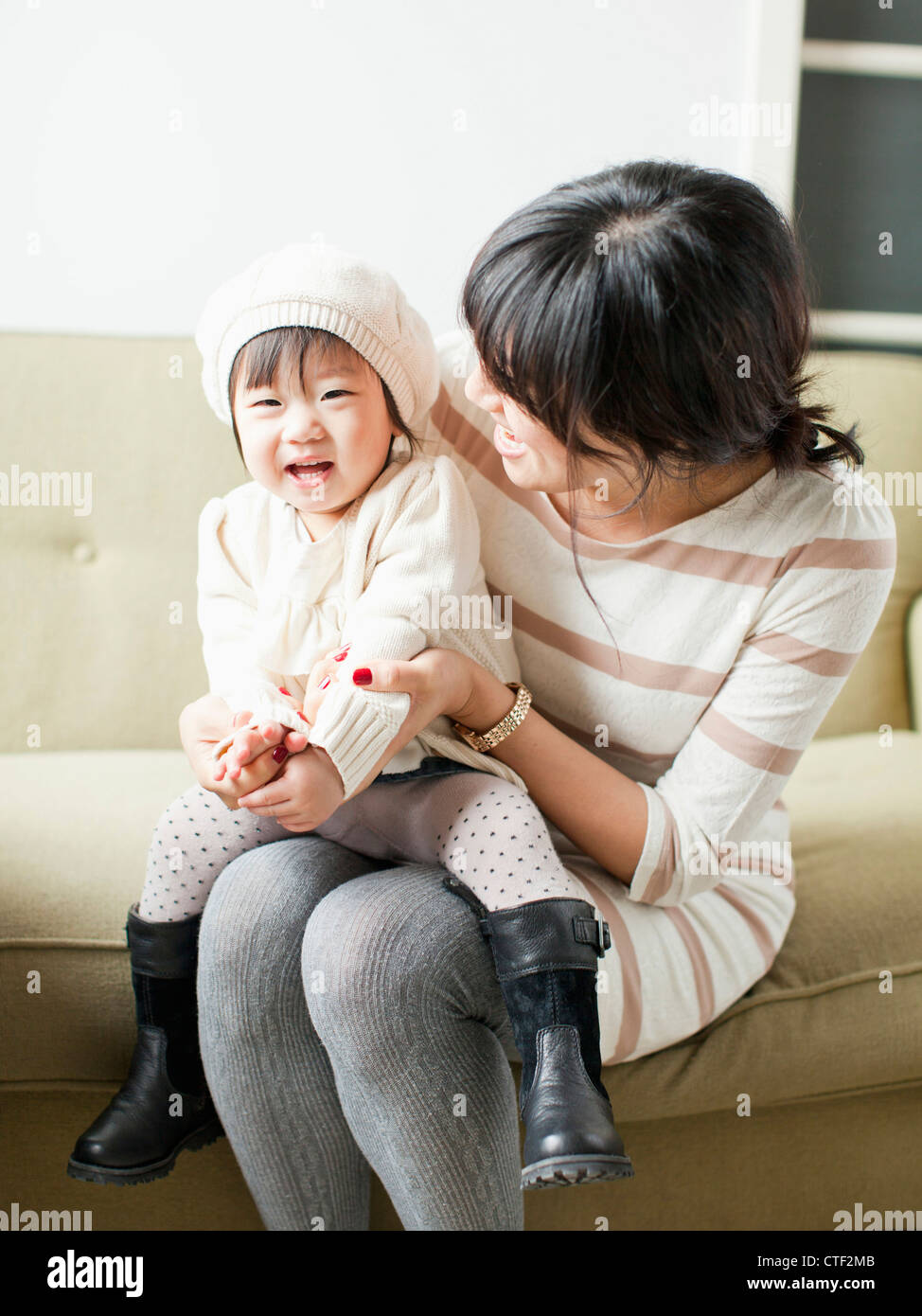 USA, Utah, Salt Lake City, Mother with baby girl (12-17 months) Stock Photo