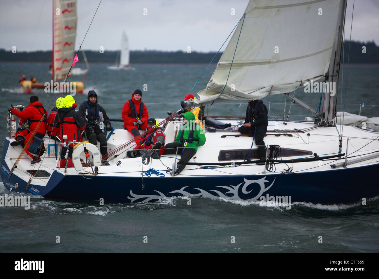 Round the Island boat race. I.O.W Stock Photo