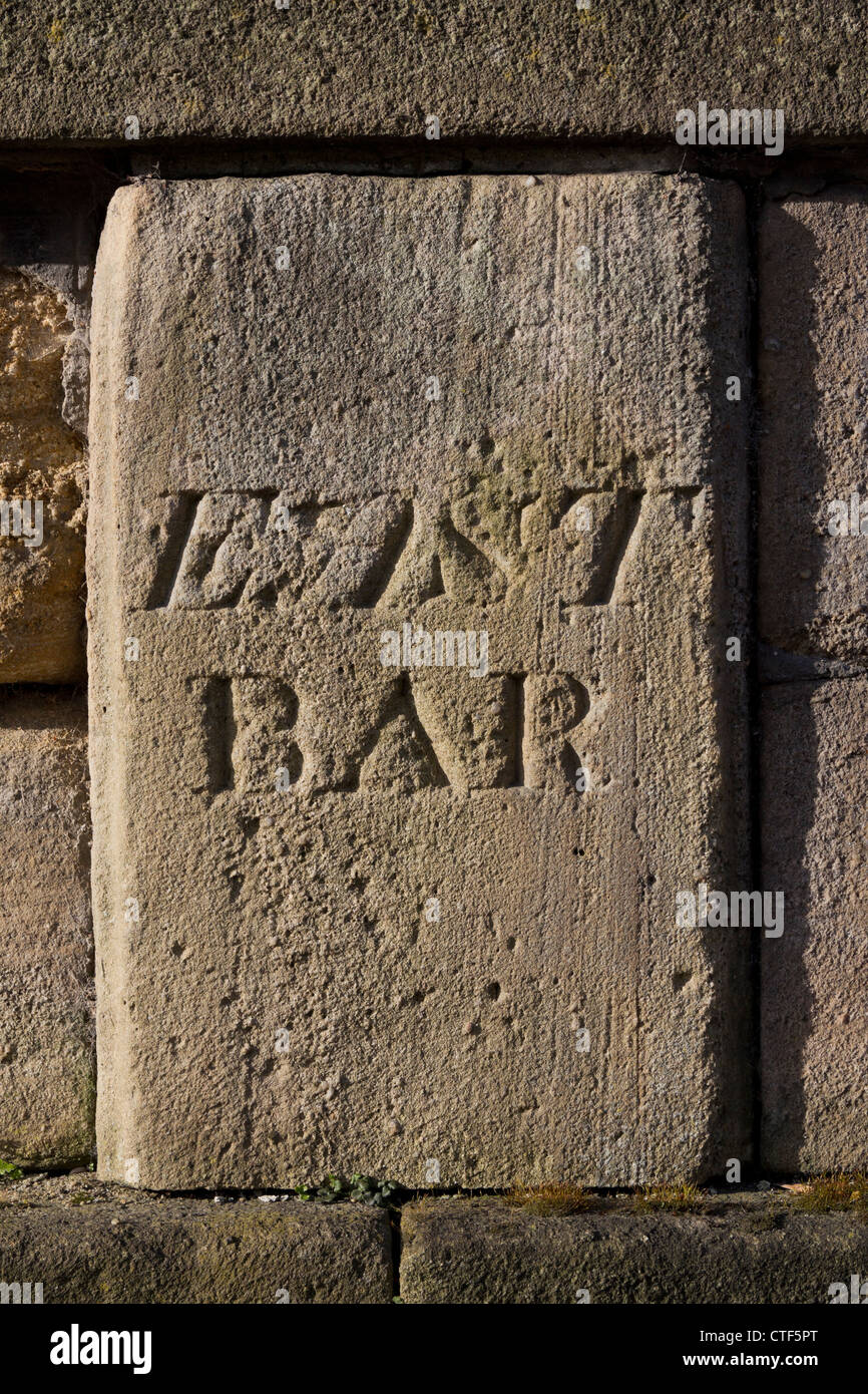 East Bar, Kirkgate, Leeds. This stone marked the eatern boundary of