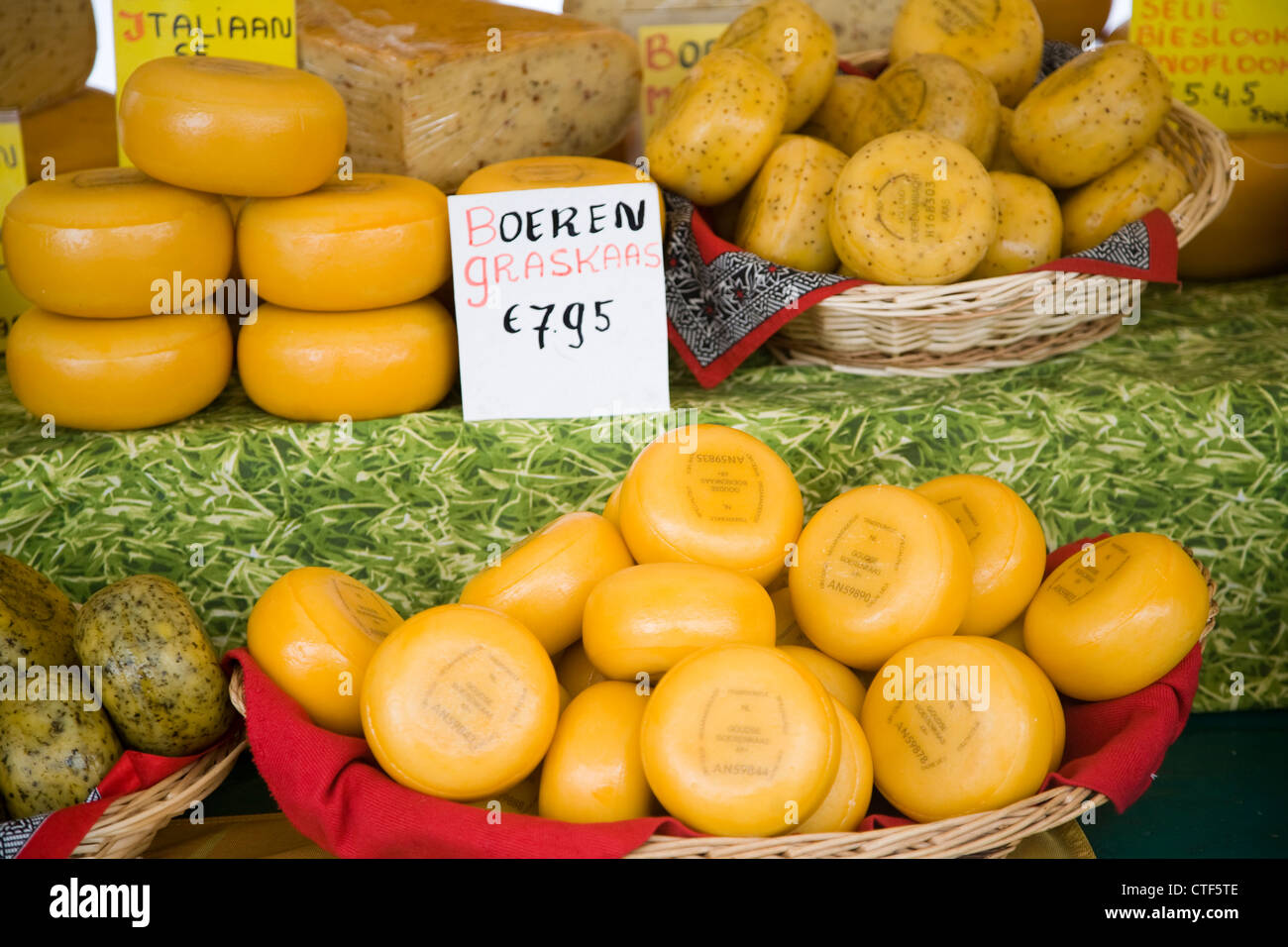 Cheese market stall Gouda, Netherlands Stock Photo