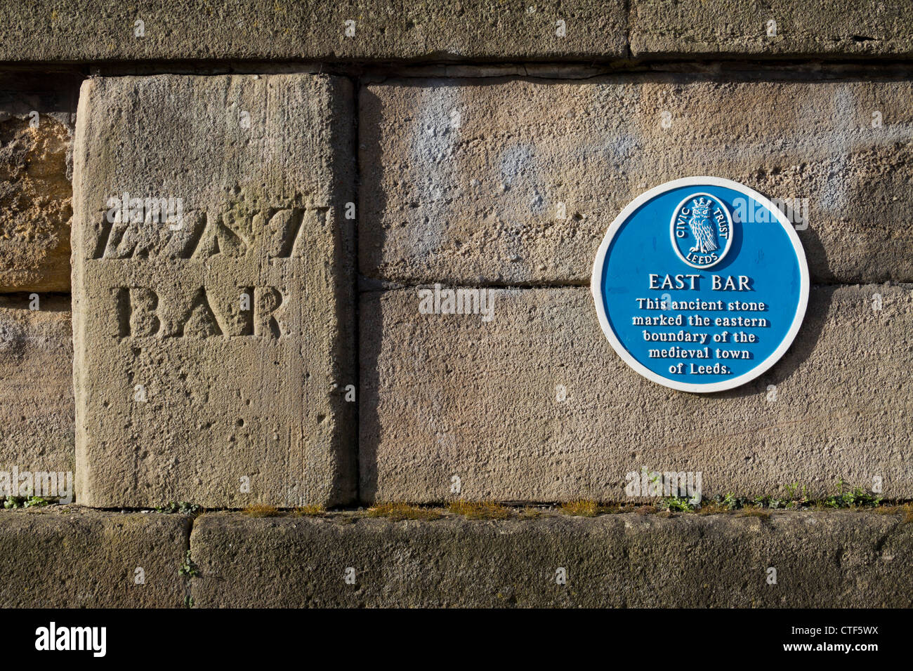 East Bar, Kirkgate, Leeds. This stone marked the eatern boundary of