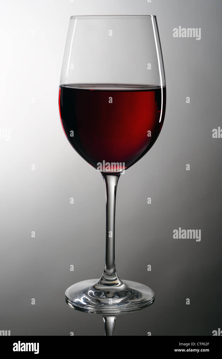 wineglassful with redwine Stock Photo