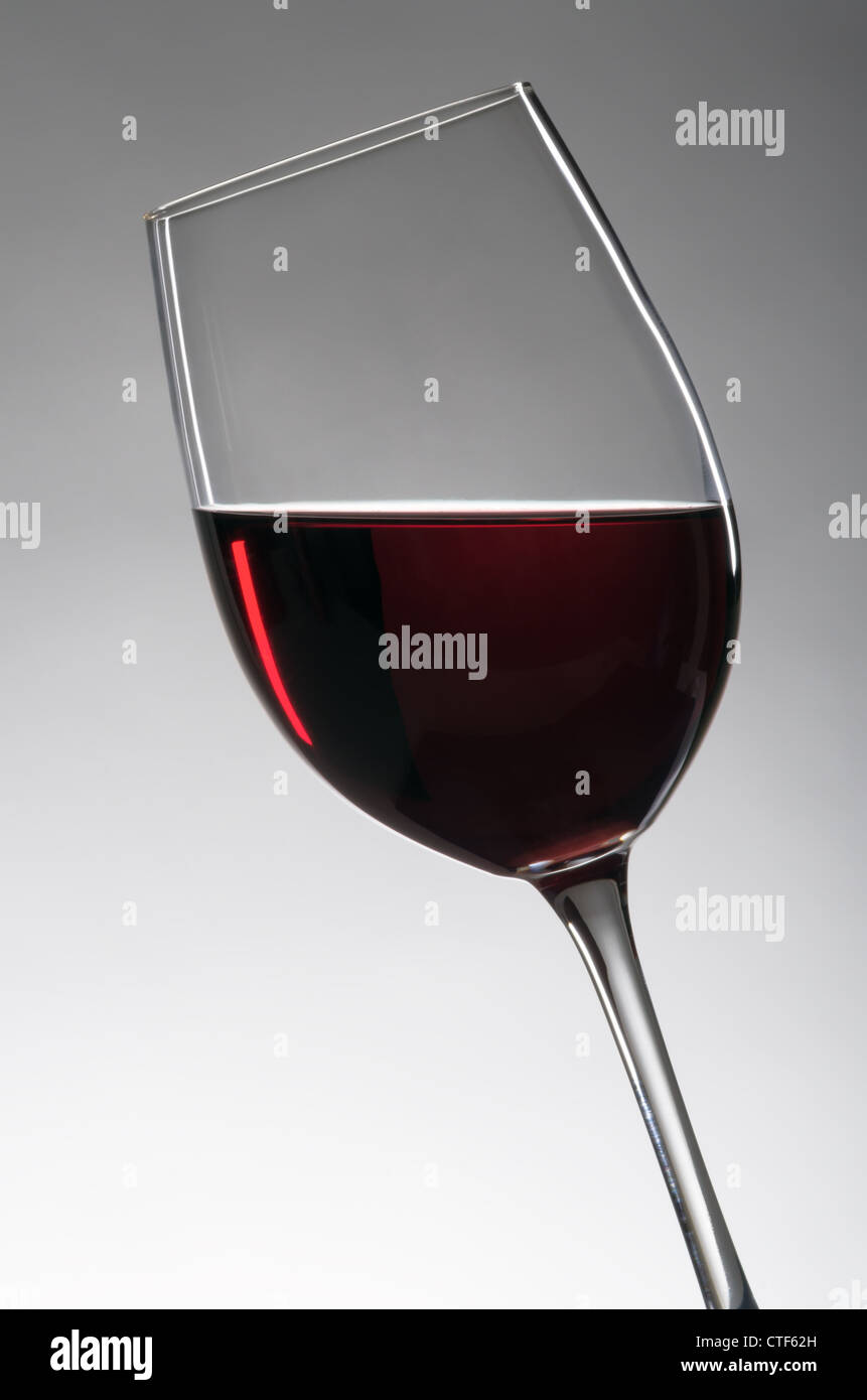 wineglassful with redwine Stock Photo