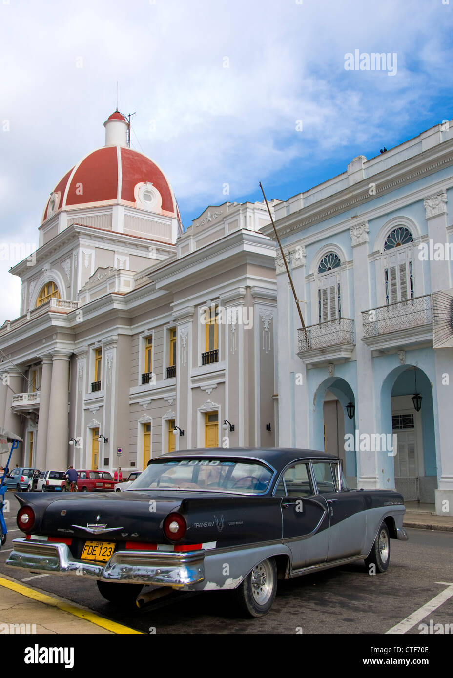 Old American Car, Cienfuegos, Cuba Stock Photo