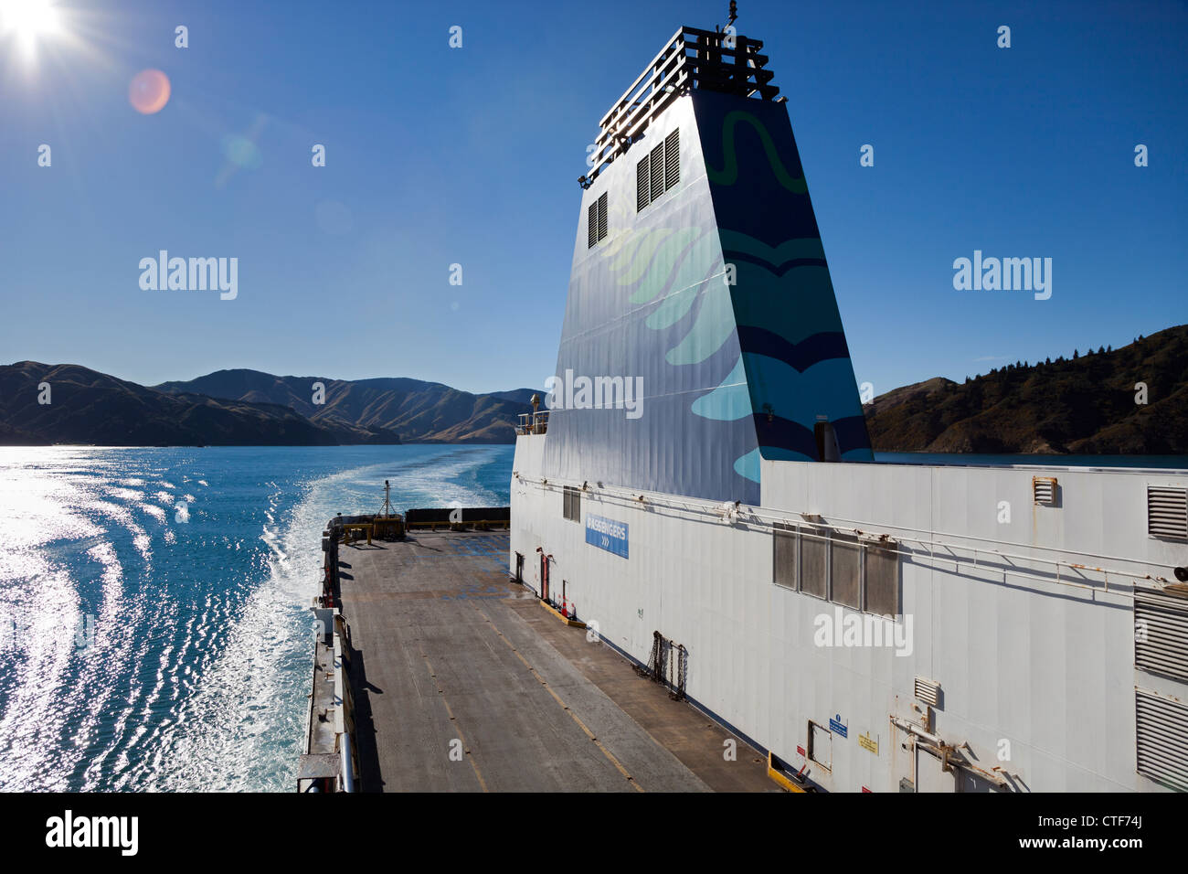 New Zealand inter-island ferry in the Cook Strait 2 Stock Photo
