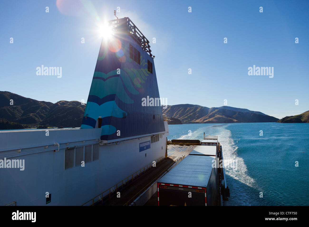 New Zealand inter-island ferry in the Cook Strait 3 Stock Photo