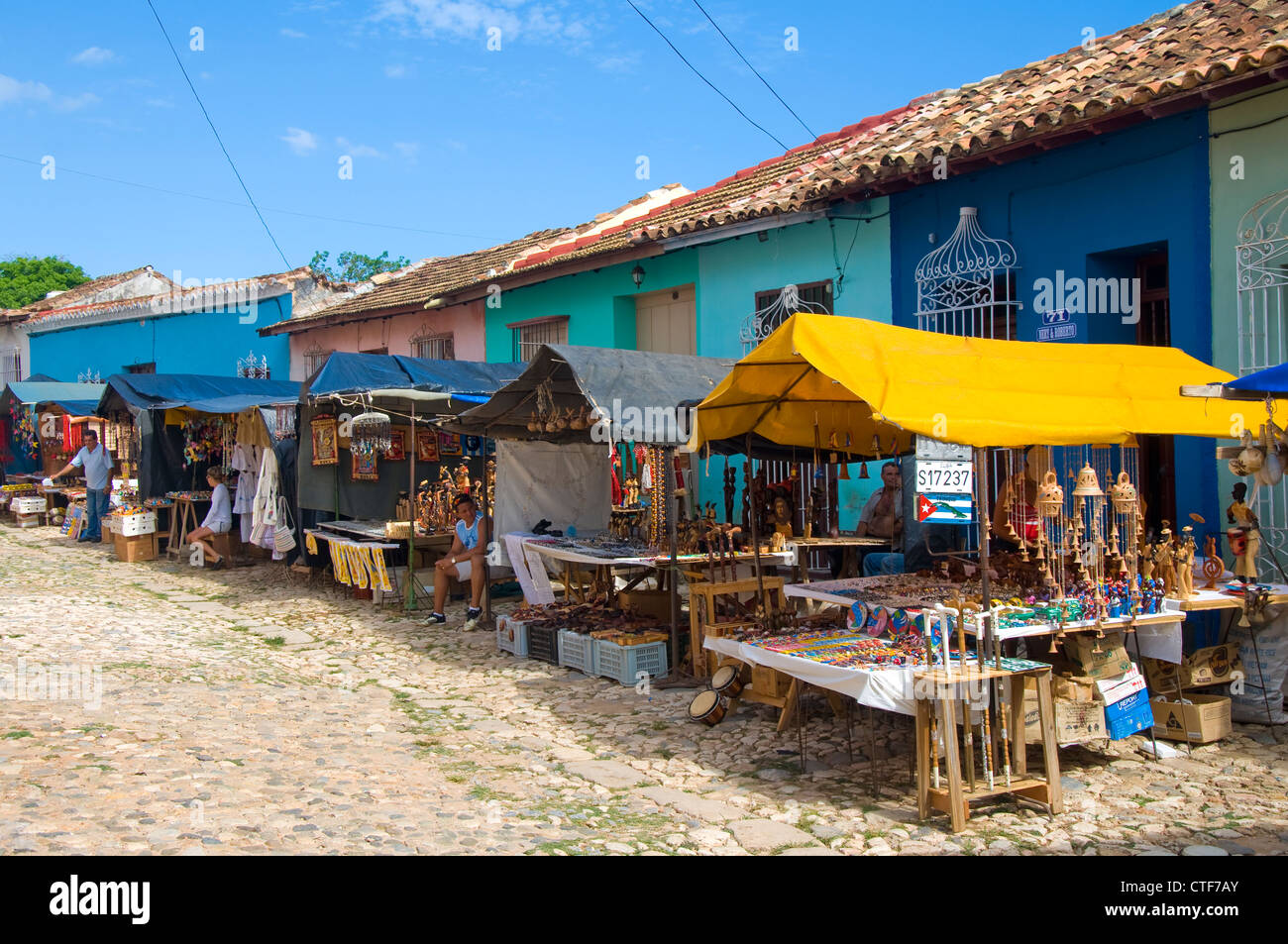 Souvenir Stalls, Trinidad, Cuba Stock Photo