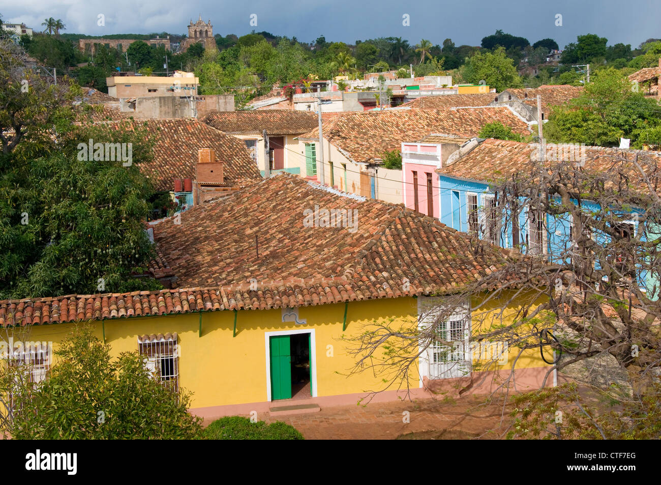 Panoramic View of Trinidad, Trinidad, Cuba Stock Photo