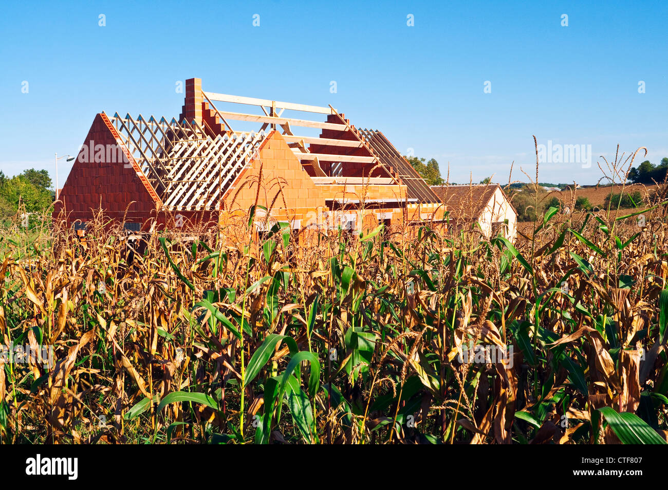 New bungalow house construction on farmland IndreetLoire, France Stock Photo Alamy