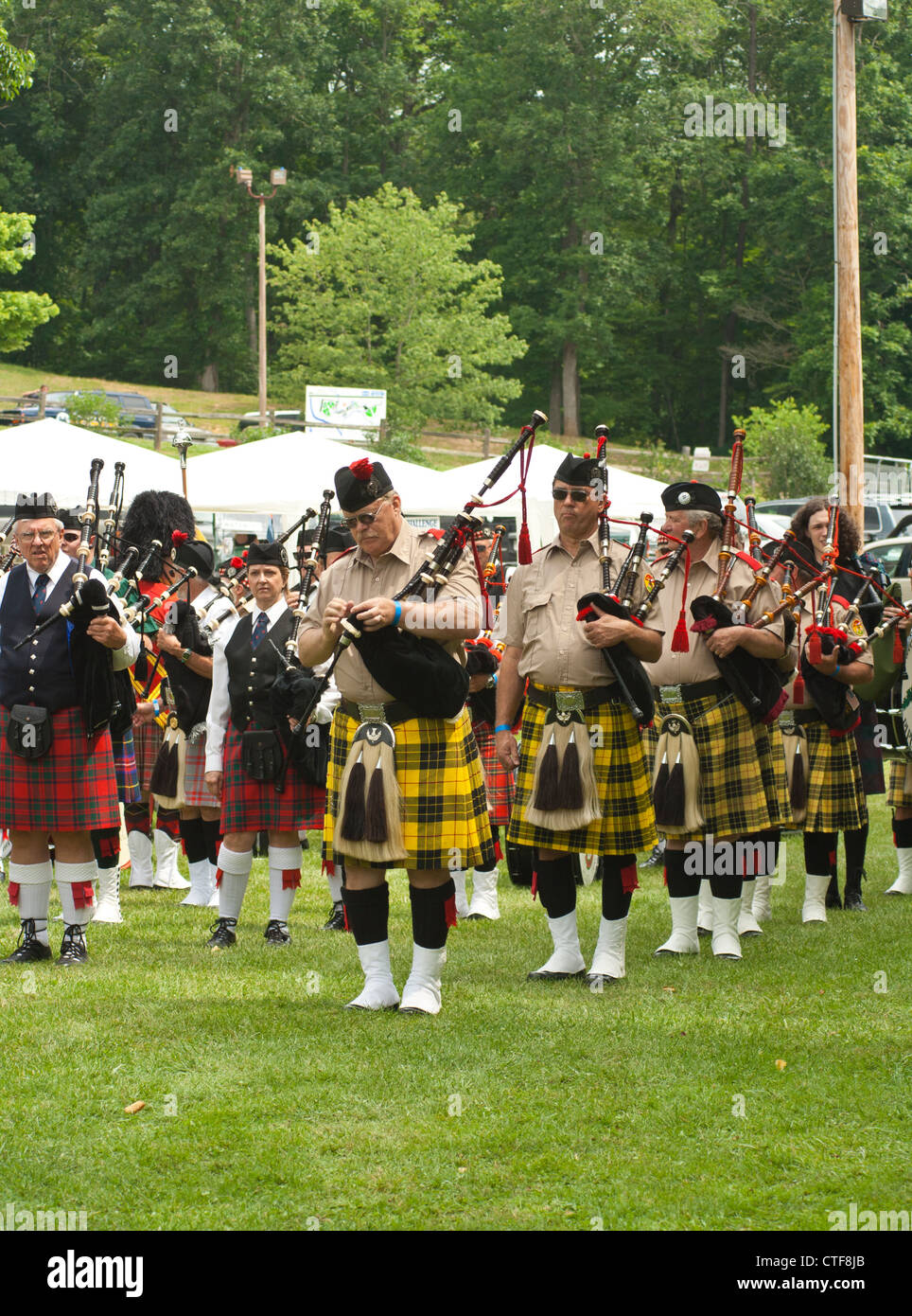 Massed bands ready to take the field at Scottish Highland Festival
