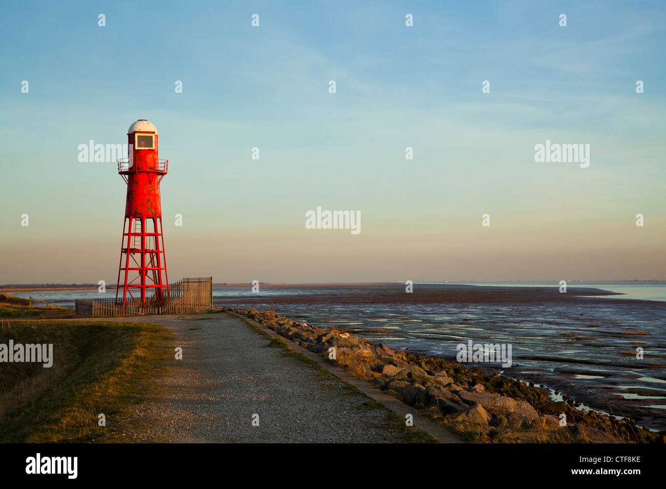 Thorngumbald lighthouse near Paull, East Yorkshire. Stock Photo