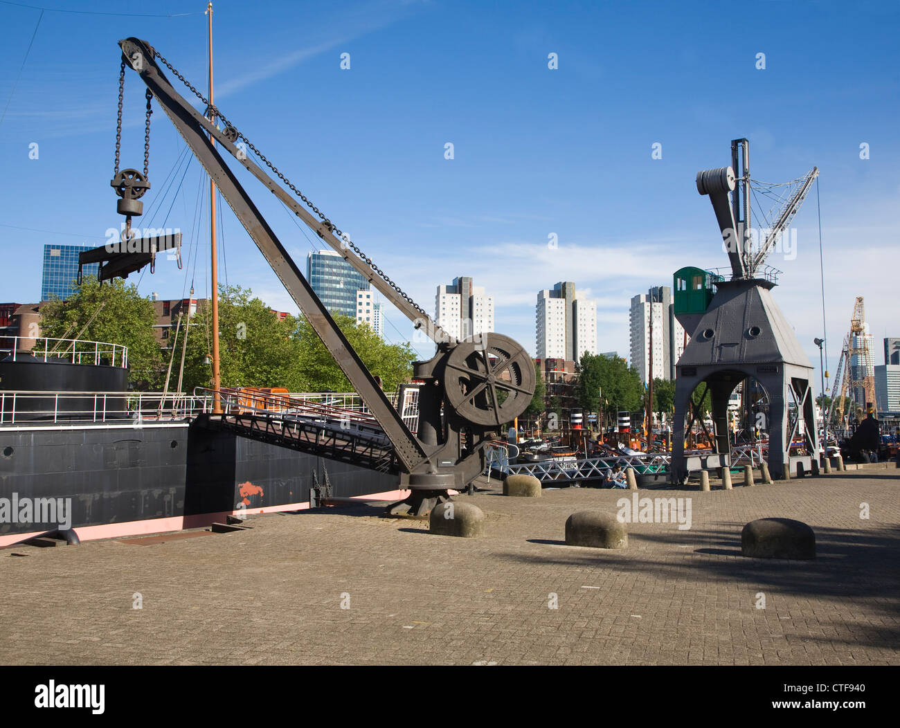 Cranes Haven harbour maritime museum Rotterdam Netherlands Stock Photo