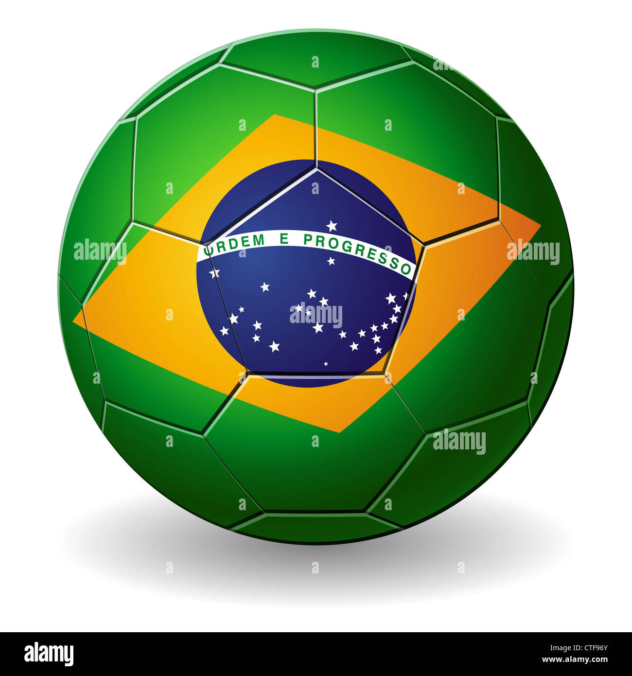 Design of a Brazilian soccer ball isolated on a white background Stock ...