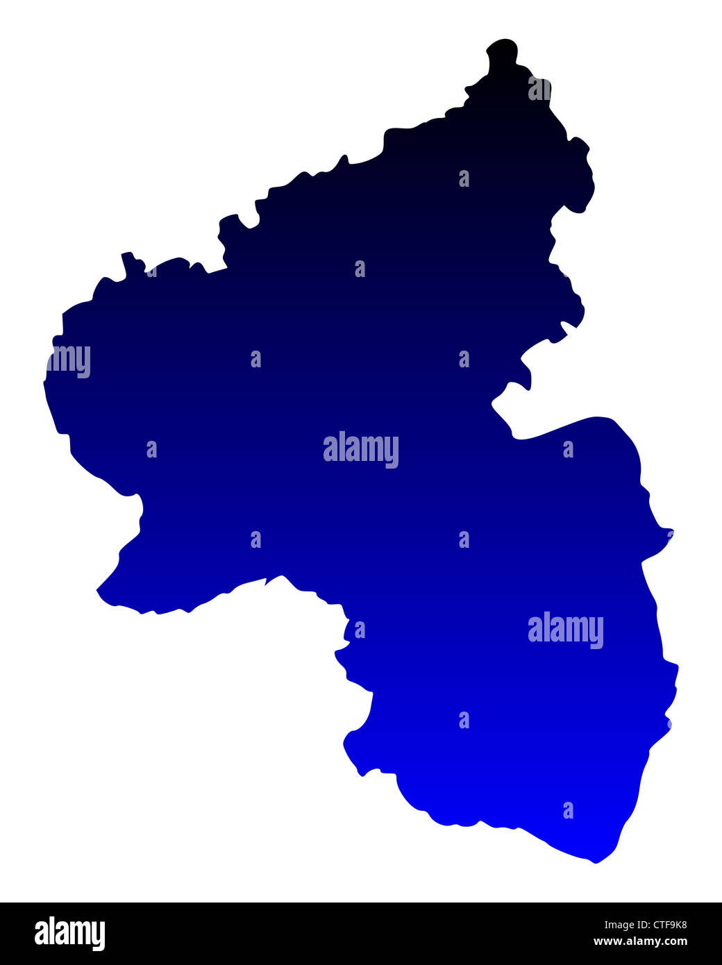 Map of Rhineland-Palatinate Stock Photo