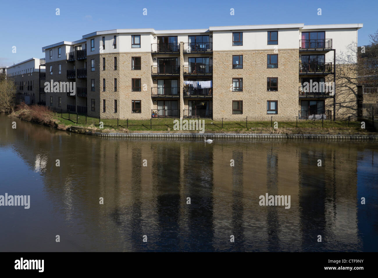 Amber Wharf apartments, by the Leeds Liverpool Canal at Shipley Stock
