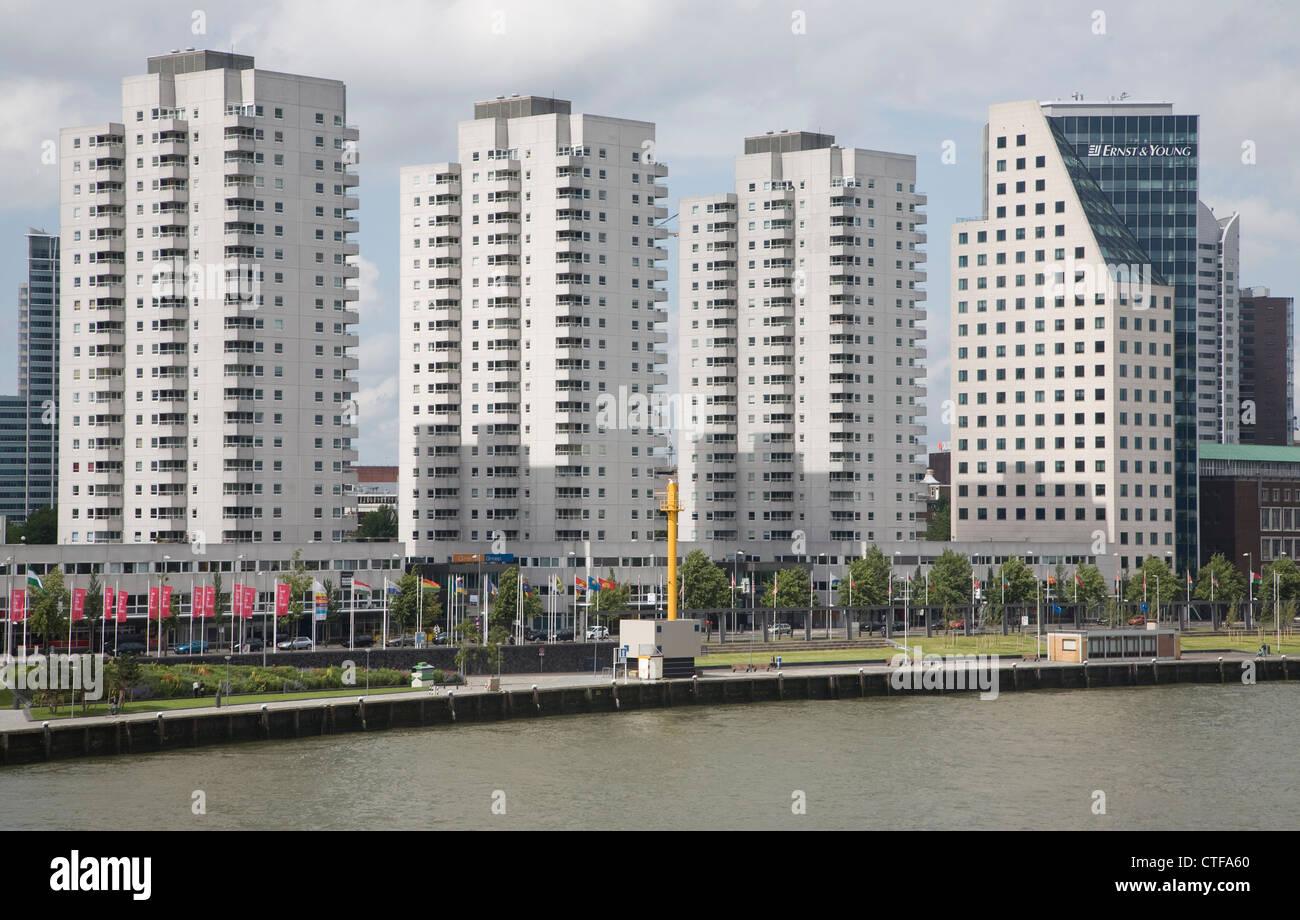 Apartment blocks at Boompjes, waterfront area of central Rotterdam