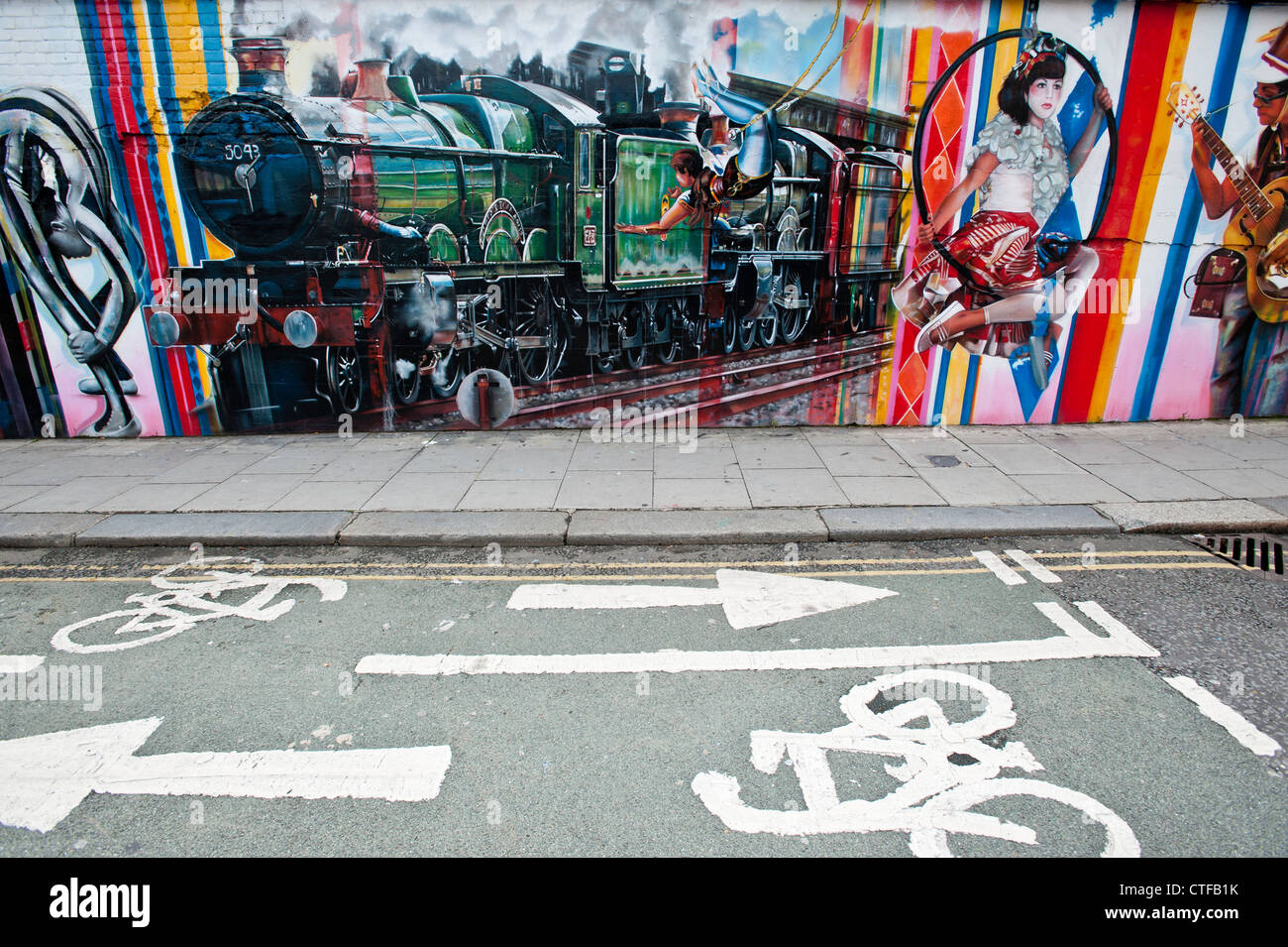 Grafitti on the wall by Roundhouse, Camden Town, NW1, London, United Kingdom Stock Photo