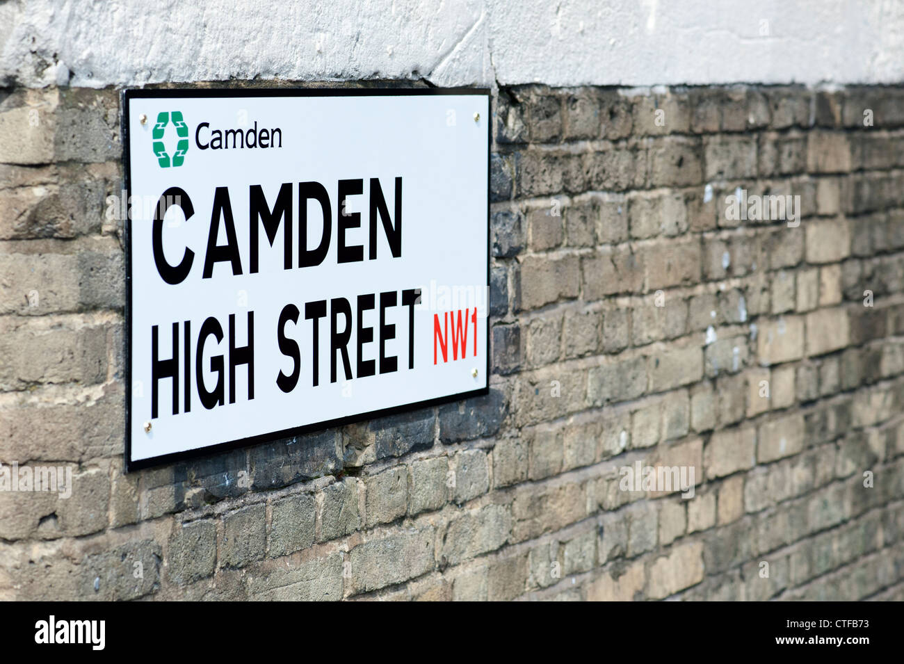 Camden High Street sign. London Stock Photo