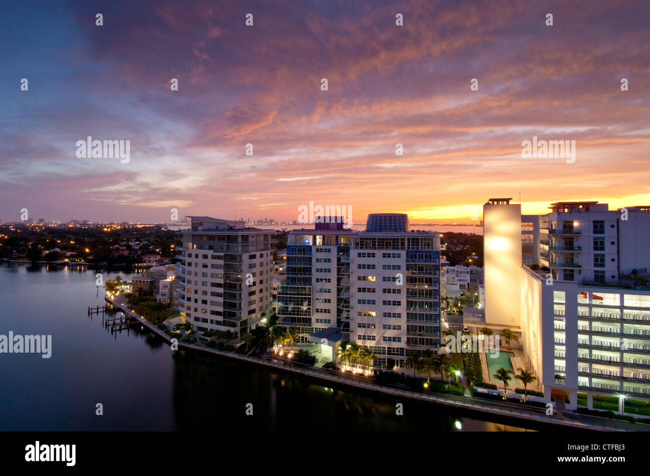 United States Of America, Florida, Miami Beach, new development along Indian Creek Stock Photo