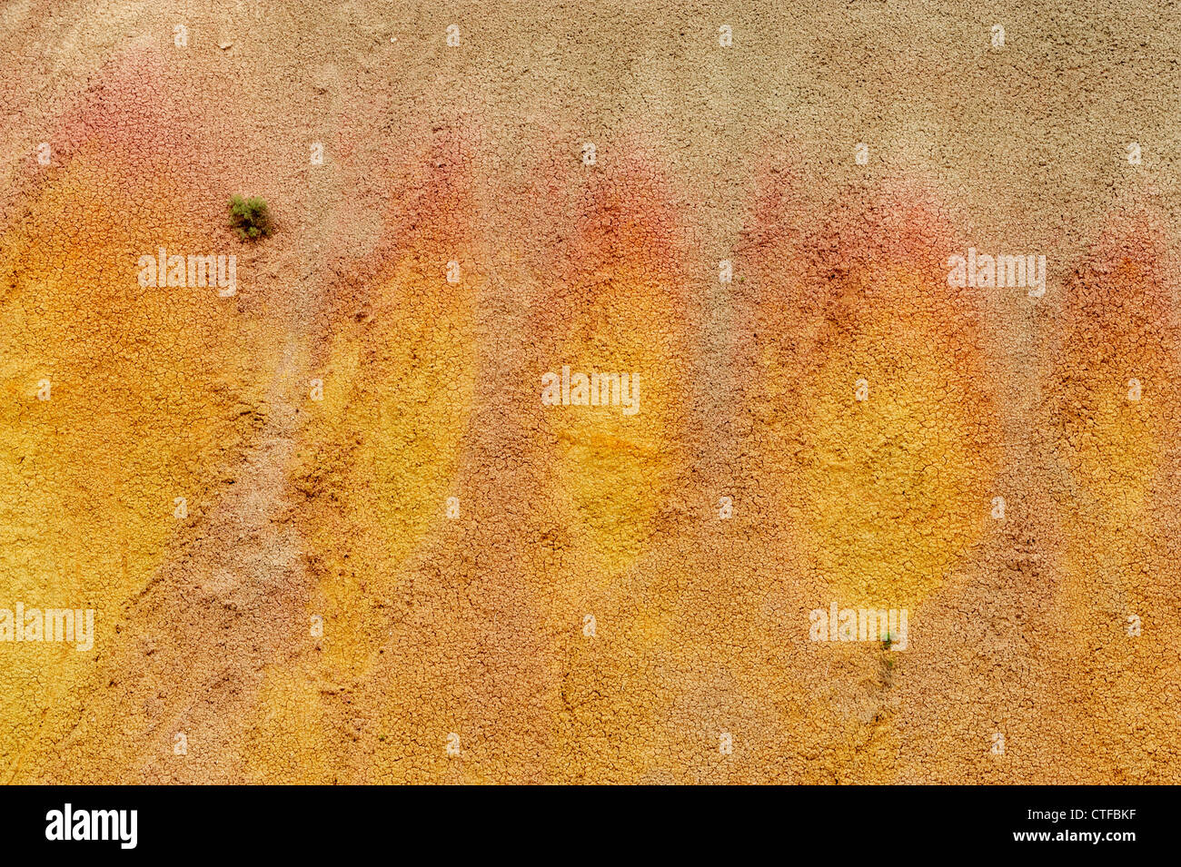 Yellow mounds paleosol and Interior paleosol in the Conata Basin, Badlands National Park, South Dakota, USA Stock Photo