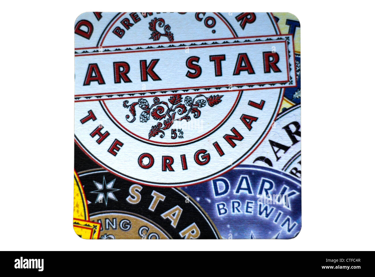 Beer Mat / drip mat - Dark Star Brewery, West Sussex,  England. Stock Photo