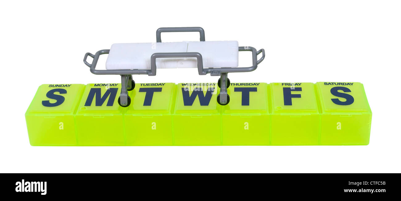 Gurney used for transporting patients between places on a large daily