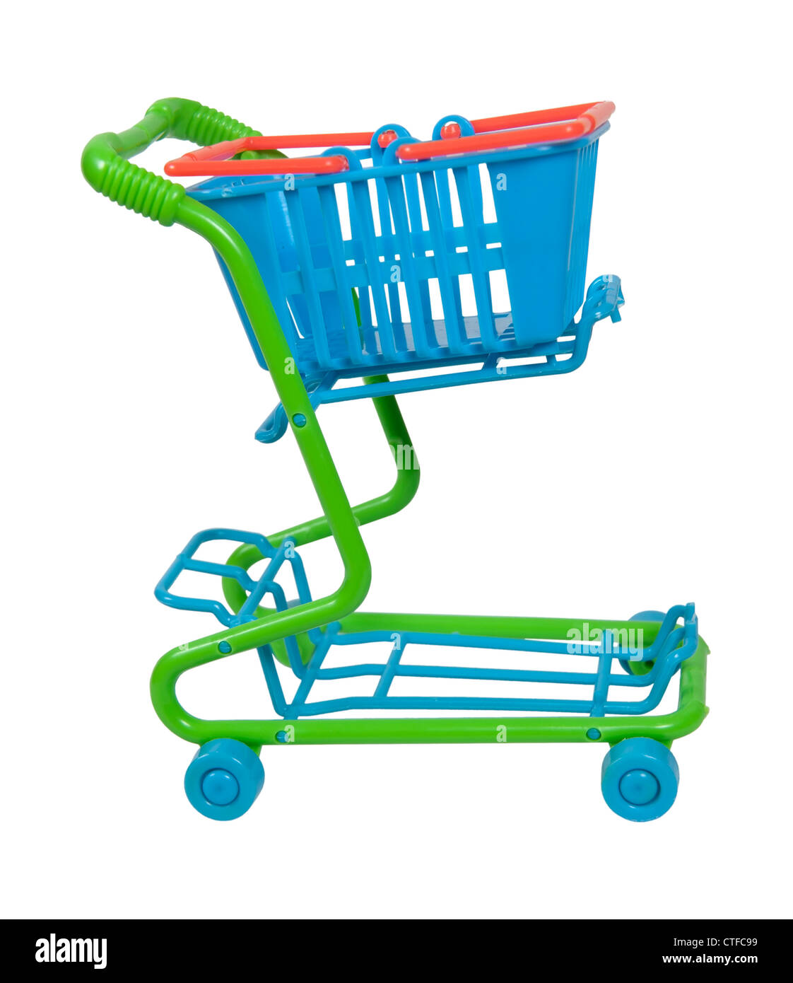 Shopping cart with a holder for a shopping basket for carrying