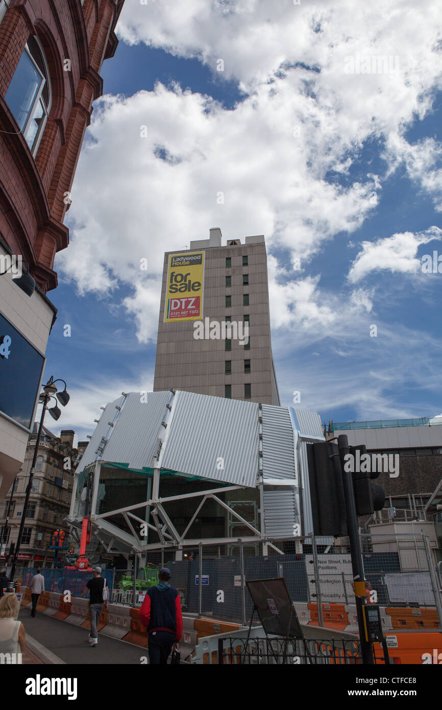 Large Office Block for sale in Birmingham and construction work on the