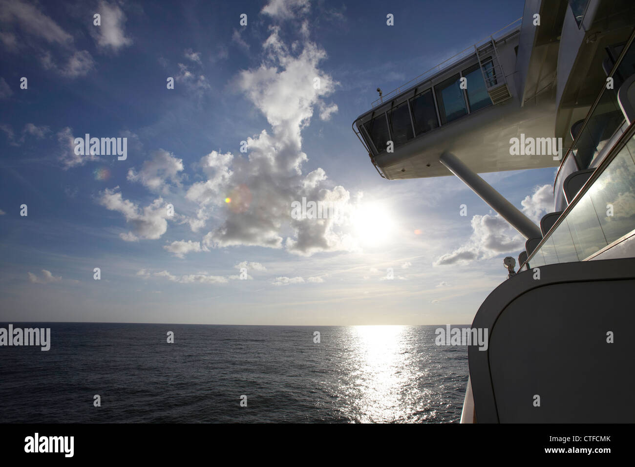 A large chilled P&O Cruises still mineral water bottle on a table at the  stern of the P&O Cruise ship 'Aurora' Stock Photo - Alamy