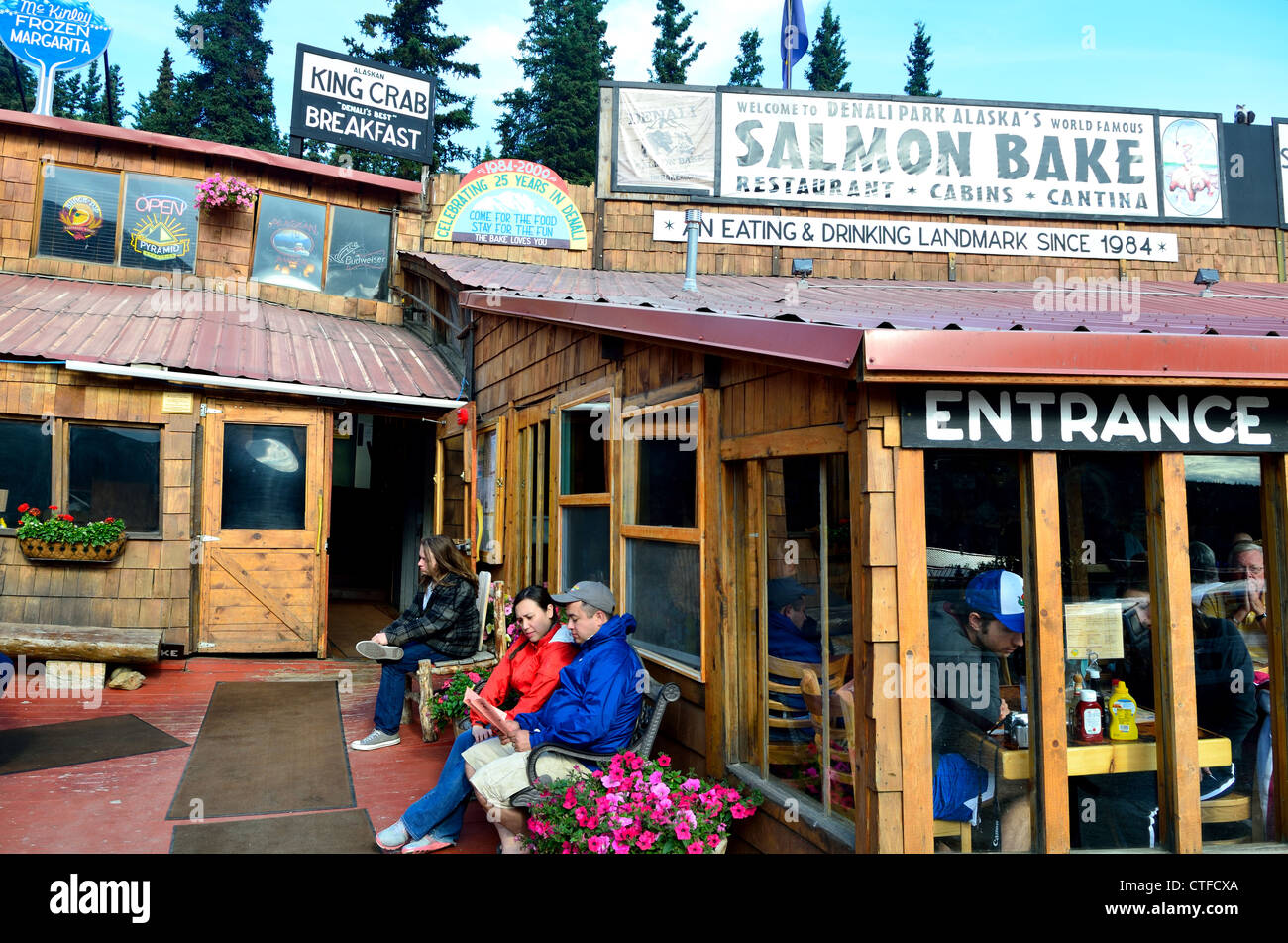 The famous Salmon Bake restaurant. Alaska, USA Stock Photo Alamy