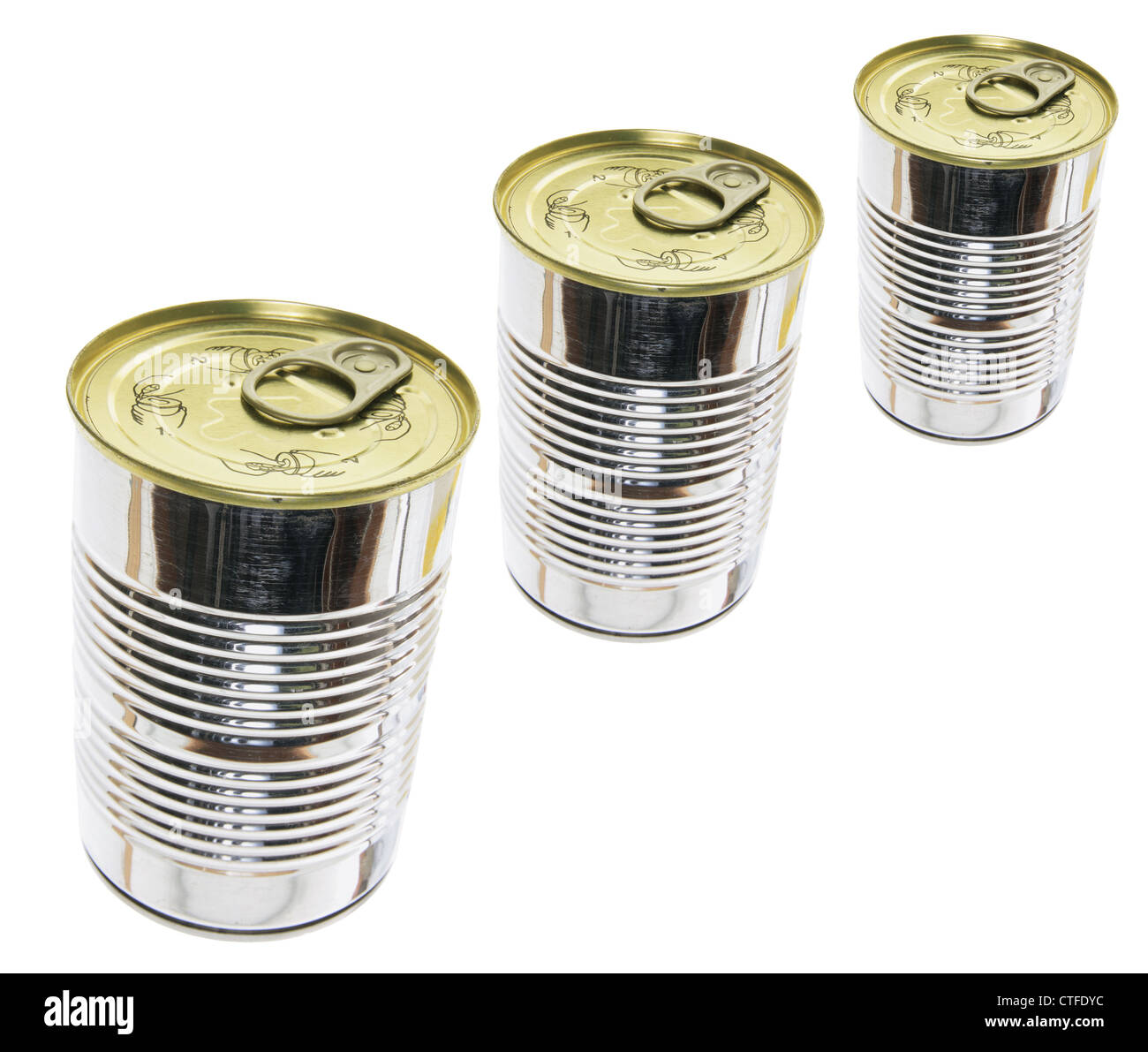 Row of Canned Food Stock Photo