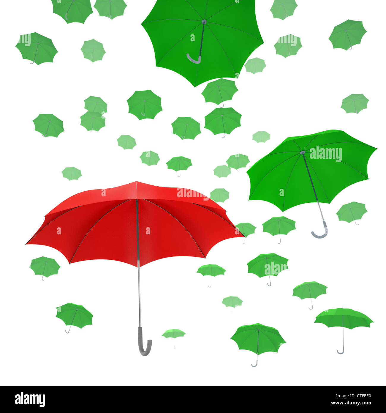 Different colorful umbrellas flying high in the air Stock Photo - Alamy