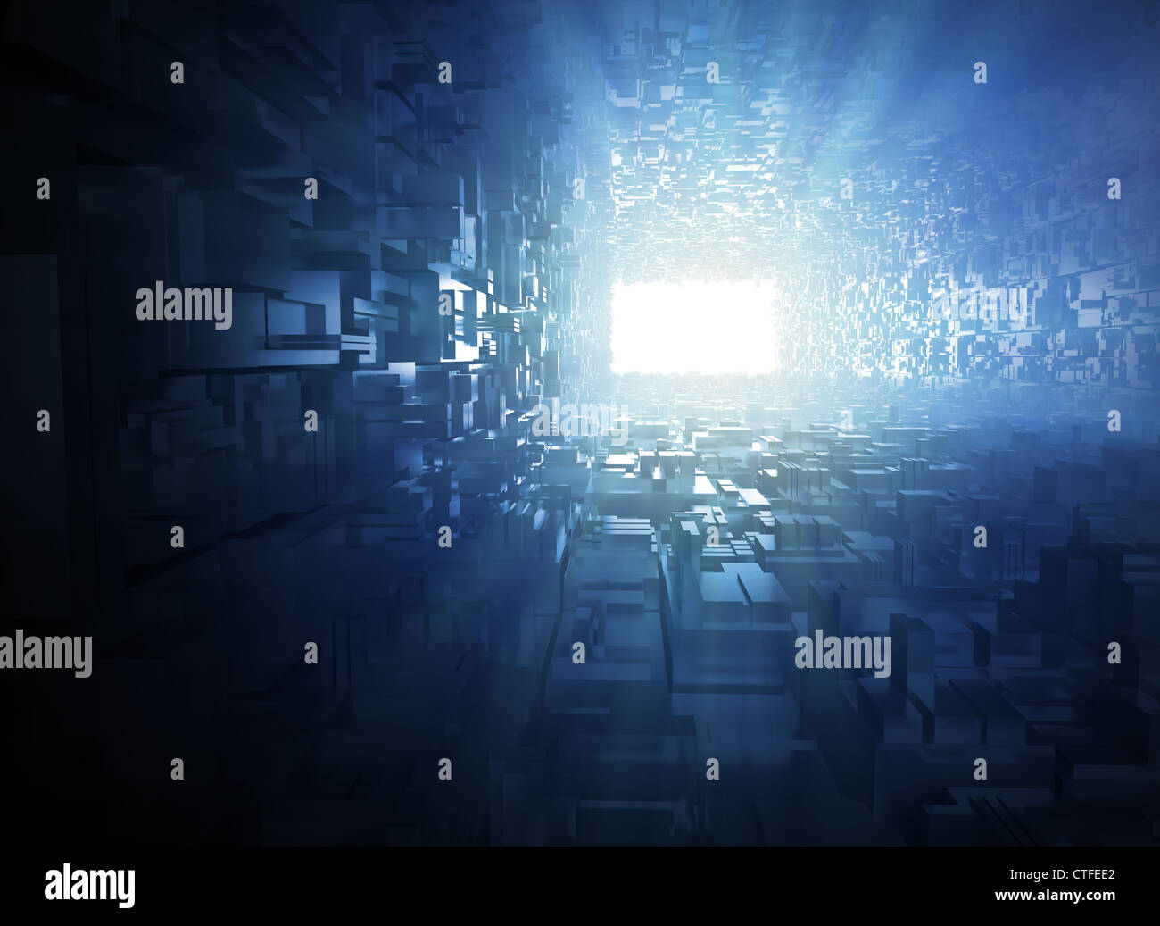 3D illustration abstract - light at the end of the tunnel Stock Photo ...