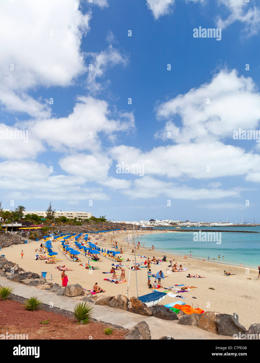 Playa Blanca beach - Playa Blanca, Lanzarote, Canary Islands, Spain, Europe Stock Photo