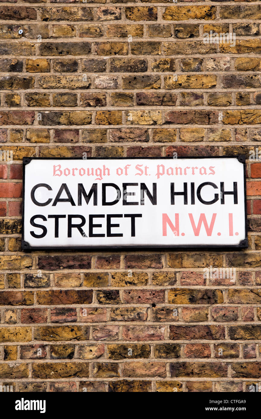 Camden High Street sign. London Stock Photo