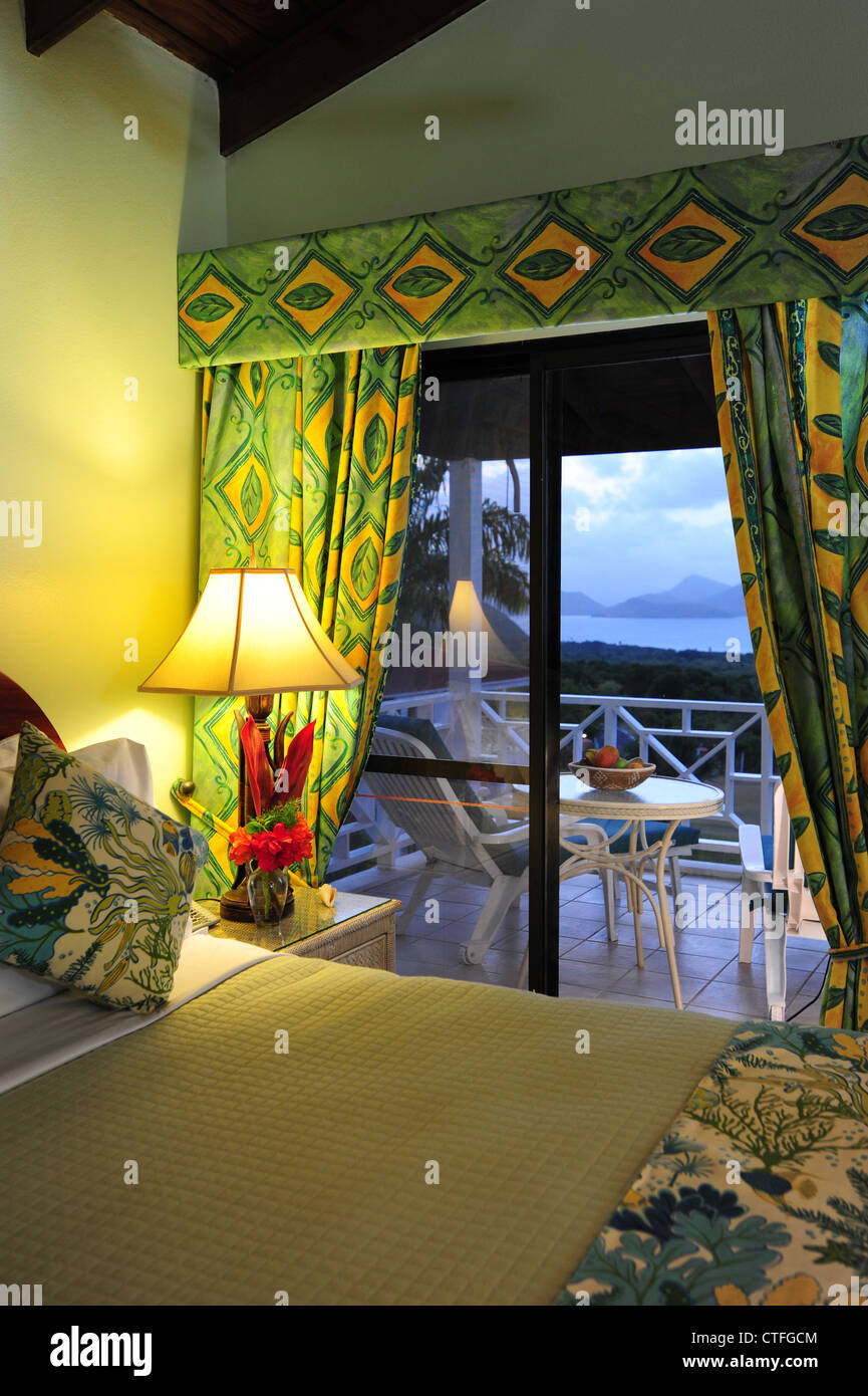 Caribbean West Indies Nevis Mount Nevis Hotel guest room luxury hotels Stock Photo