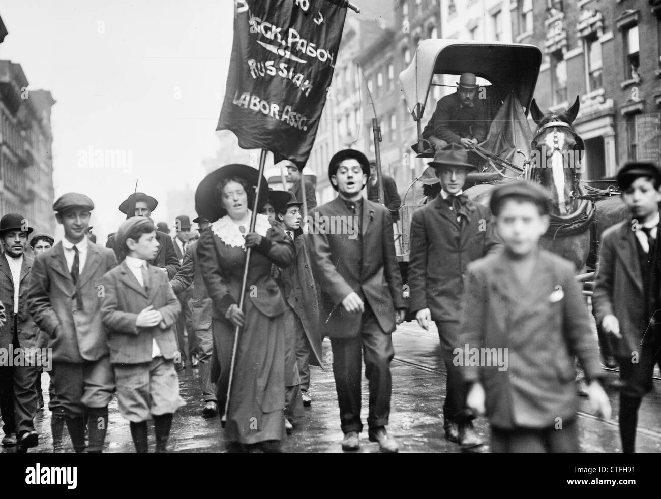 Russian Labor Association in Labor Day Parade, New York City, 1909 Stock Photo