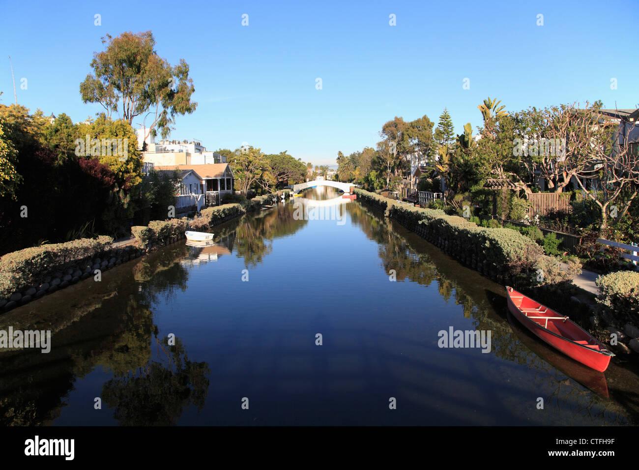 Venice Canals, Venice Beach, Los Angeles, California, USA Stock Photo