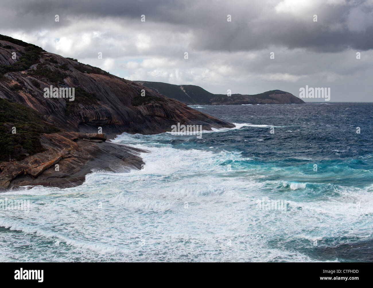 Salmon Holes off the coast of the Torndirrup national Park in Western Australia Stock Photo