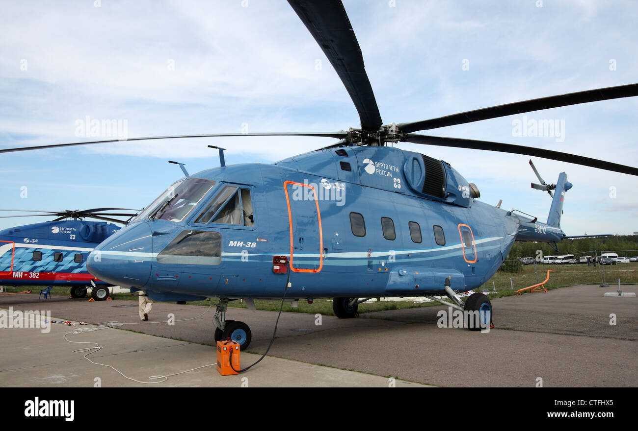 Multipurpose helicopter Mil Mi-38 (The international aerospace salon MAKS-2011 Stock Photo
