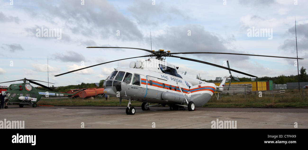 Helicopter Mil Mi-8MTV-1 Halo (The international aerospace salon MAKS-2011 Stock Photo