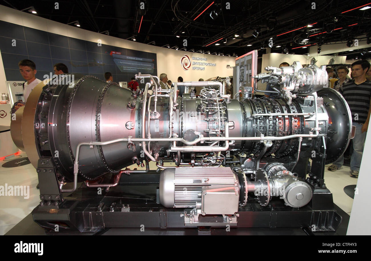 Gas turbine engine M70 FRU (The international aerospace salon MAKS-2011 Stock Photo