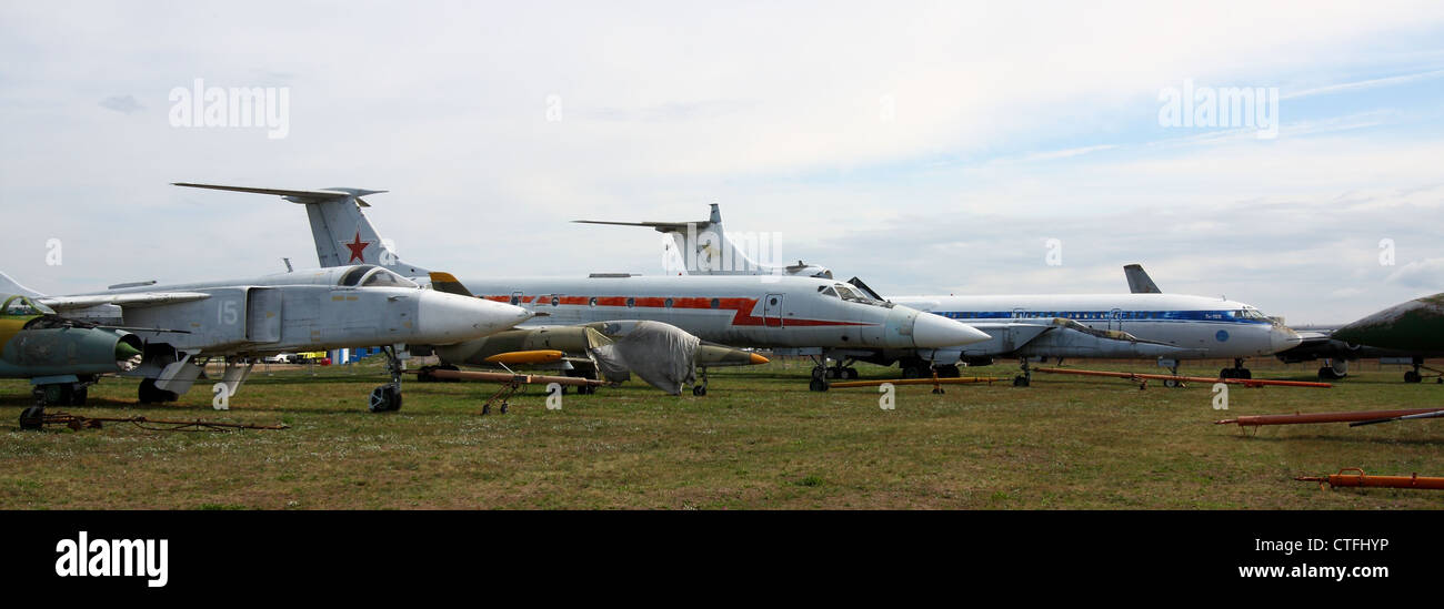 Old planes in Gromov Flight Research Institute territory Stock Photo